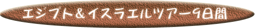 エジプト&イスラエルツアー9日間